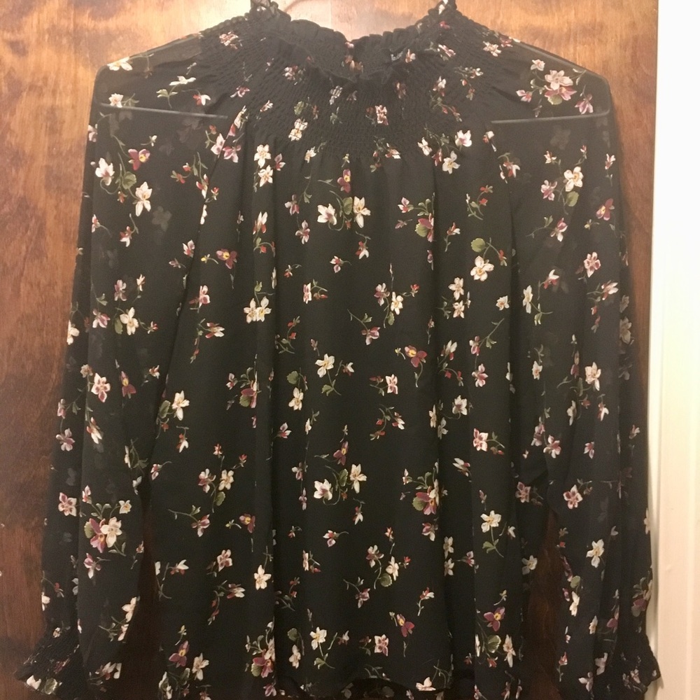 Madewell Smocked Floral Top